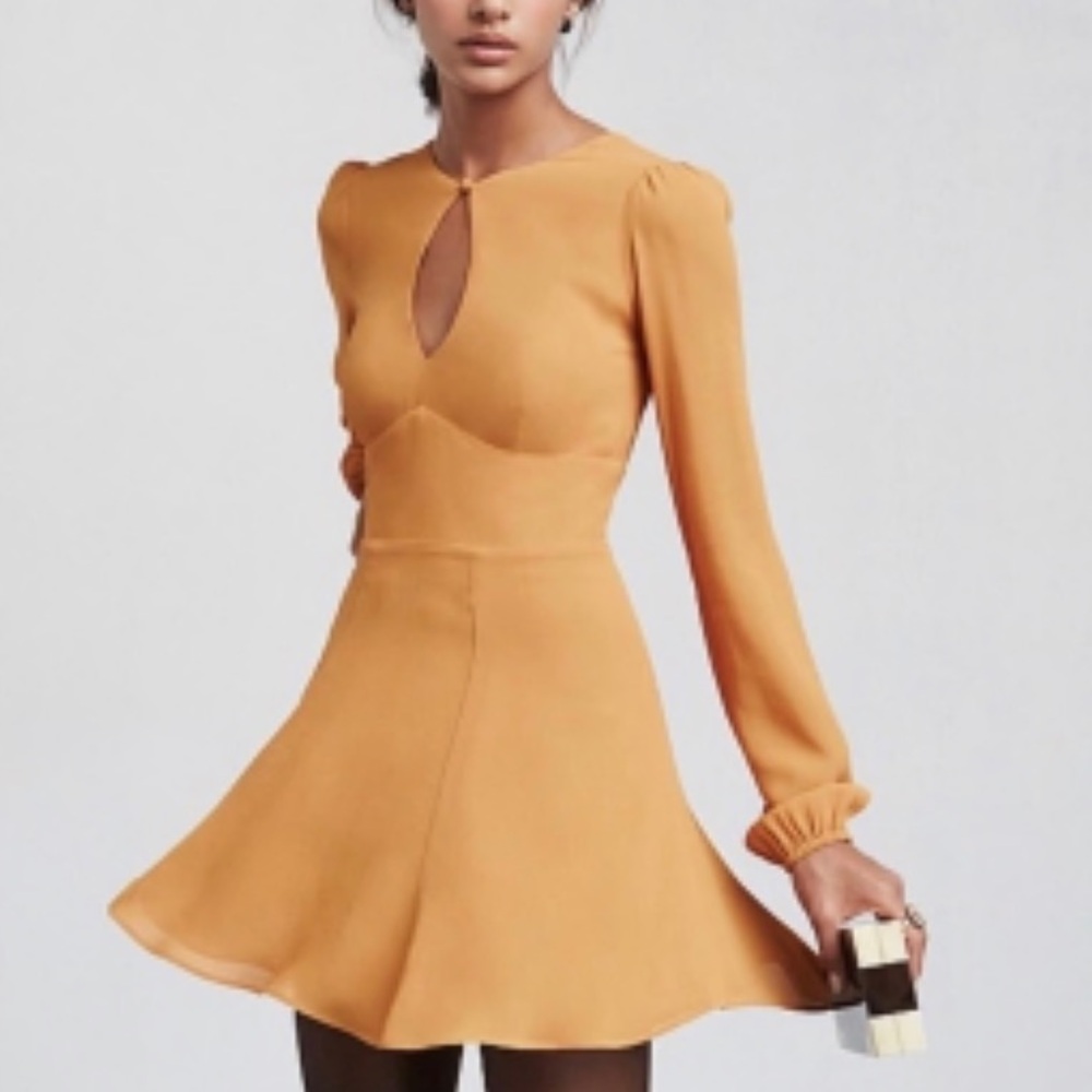 Reformation Delancey goldenrod dress size 4